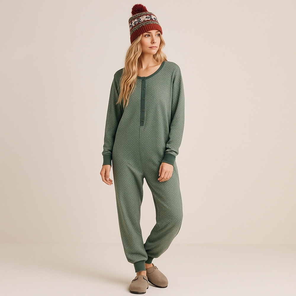 Hearth‎ & Hand Magnolia Hygge Christmas One-Piece Long John Pajamas XL NWT